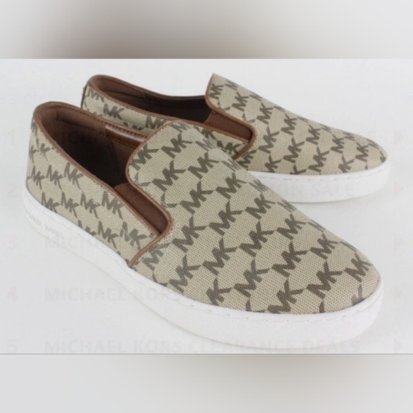 Michael Kors Keaton Slip-On MK Print Logo Shoes Size 6.5 MSRP $99 - Picture 2 of 9